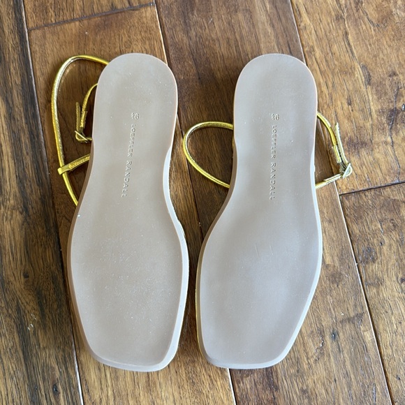 Loeffler Randall Noor Gold Leather Strap Sandal - Picture 2 of 3